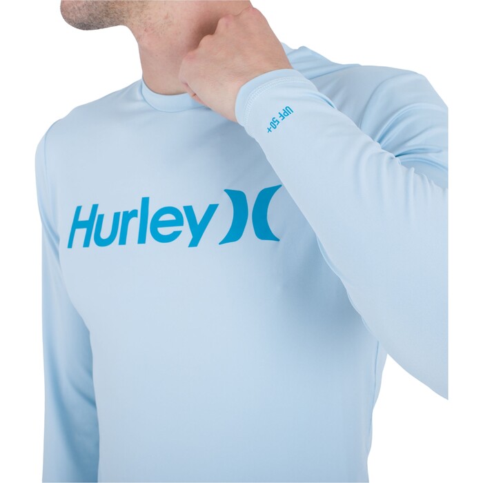 2024 Hurley Mens One And Only Quickdry Long Sleeve Rash Vest MAT0001020 - Sea Haze